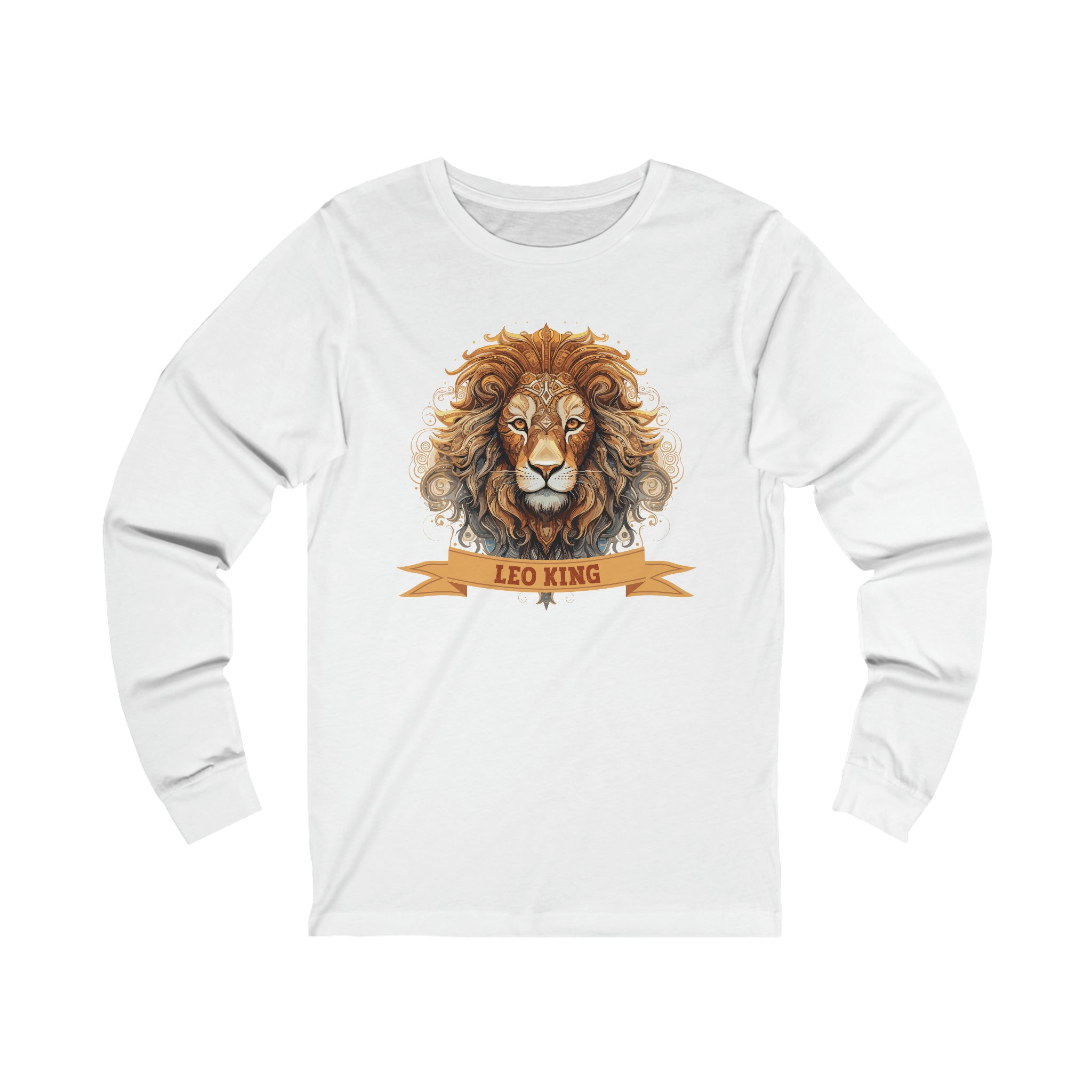 Mens Leo King Long Sleeve T Shirt S White 