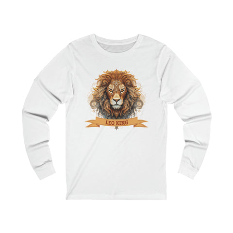 Mens Leo King Long Sleeve T Shirt S White 