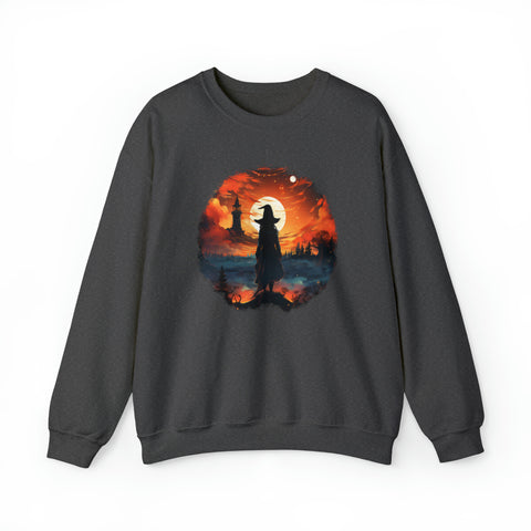 Unisex Witch Silhouette Sweatshirt S Dark Heather 