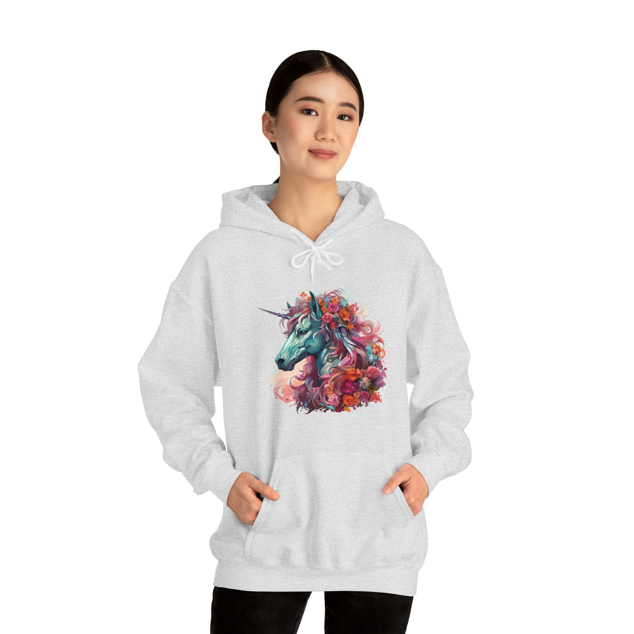 Unisex Unicorn Flowers Hoodie   