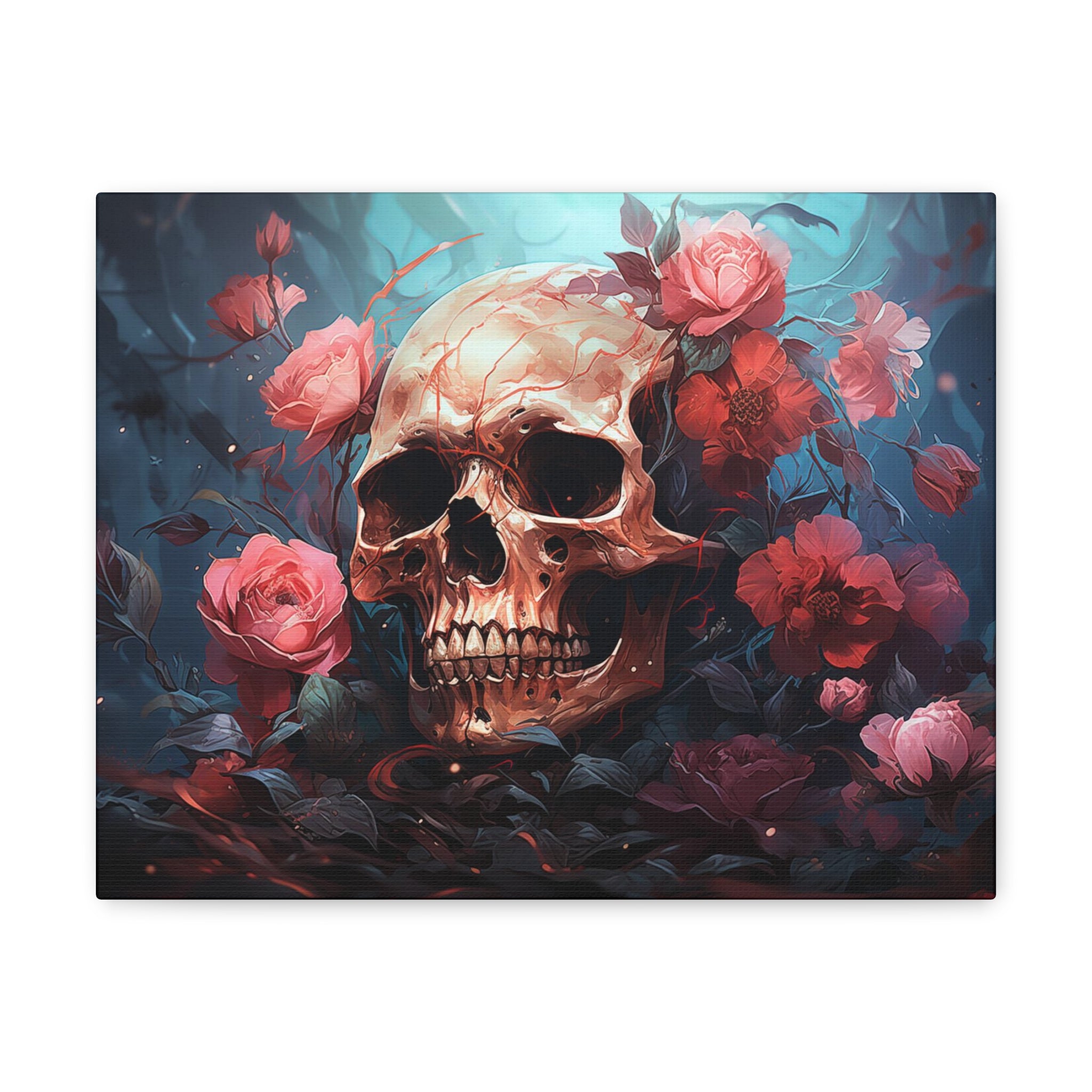 Skull & Roses Wall Art 14″ x 11″ 1.25" 