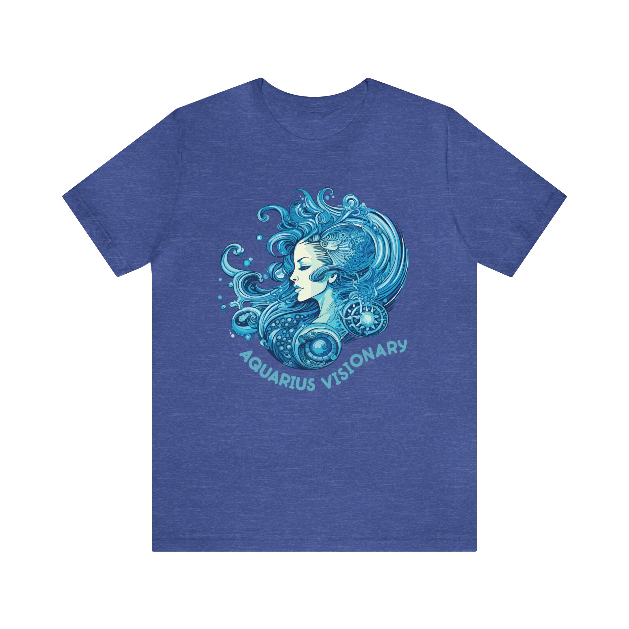 Unisex Aquarius Visionary T Shirt Heather True Royal S 