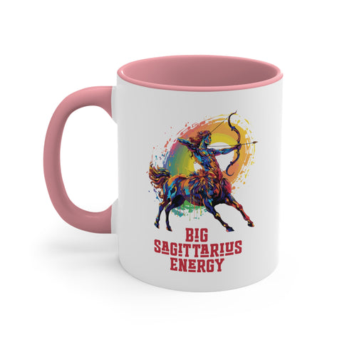 11oz Big Sagittarius Energy Coffee Mug 11oz Pink 