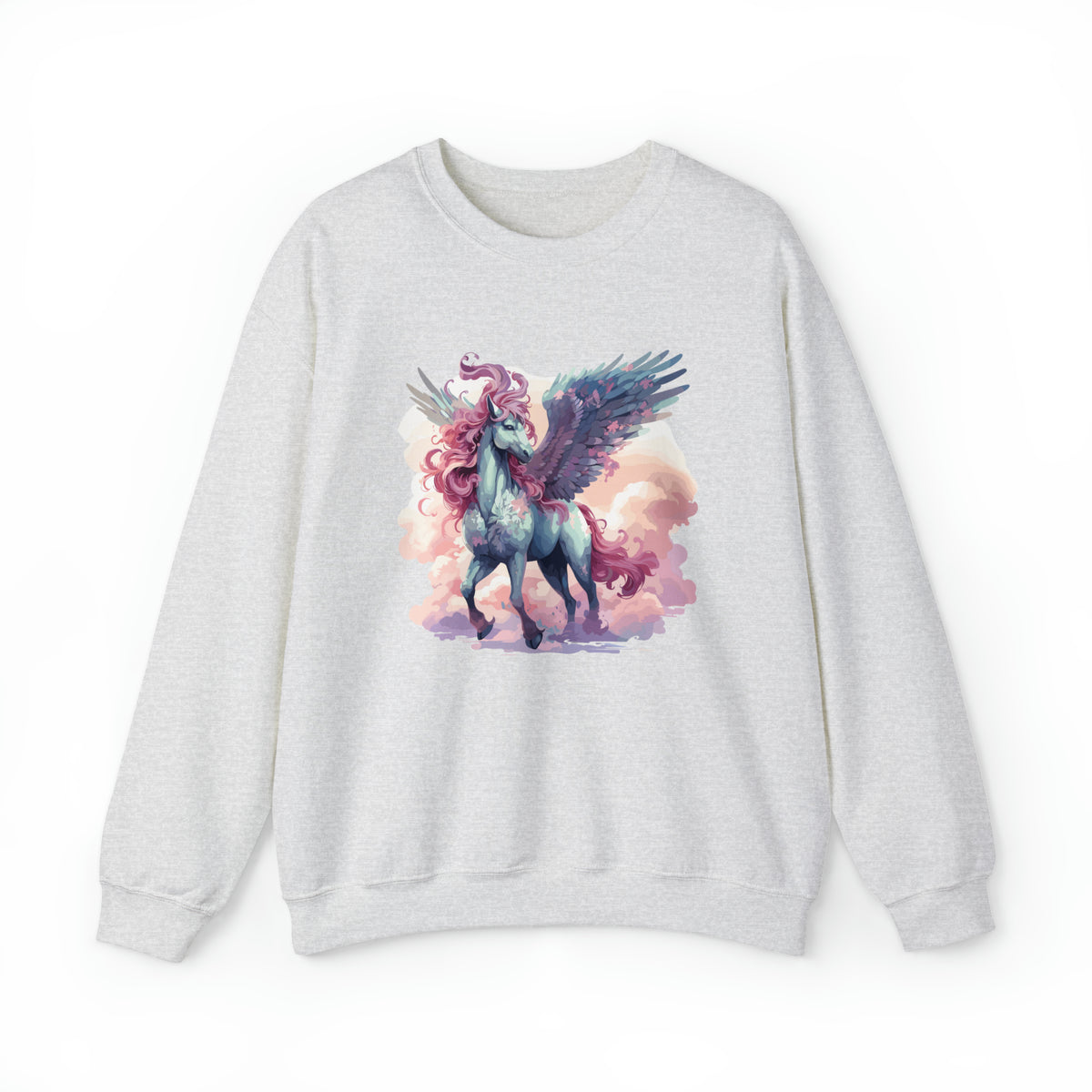 Unisex Pegasus Clouds Sweatshirt S Ash 