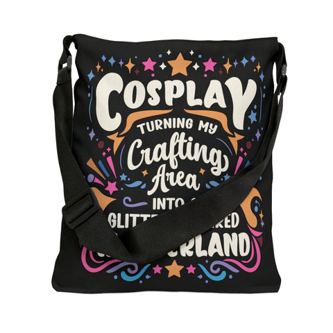 Cosplay Glitter-Covered Wonderland Adjustable Tote Bag   