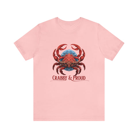 Unisex Cancer Crab T Shirt Pink S 