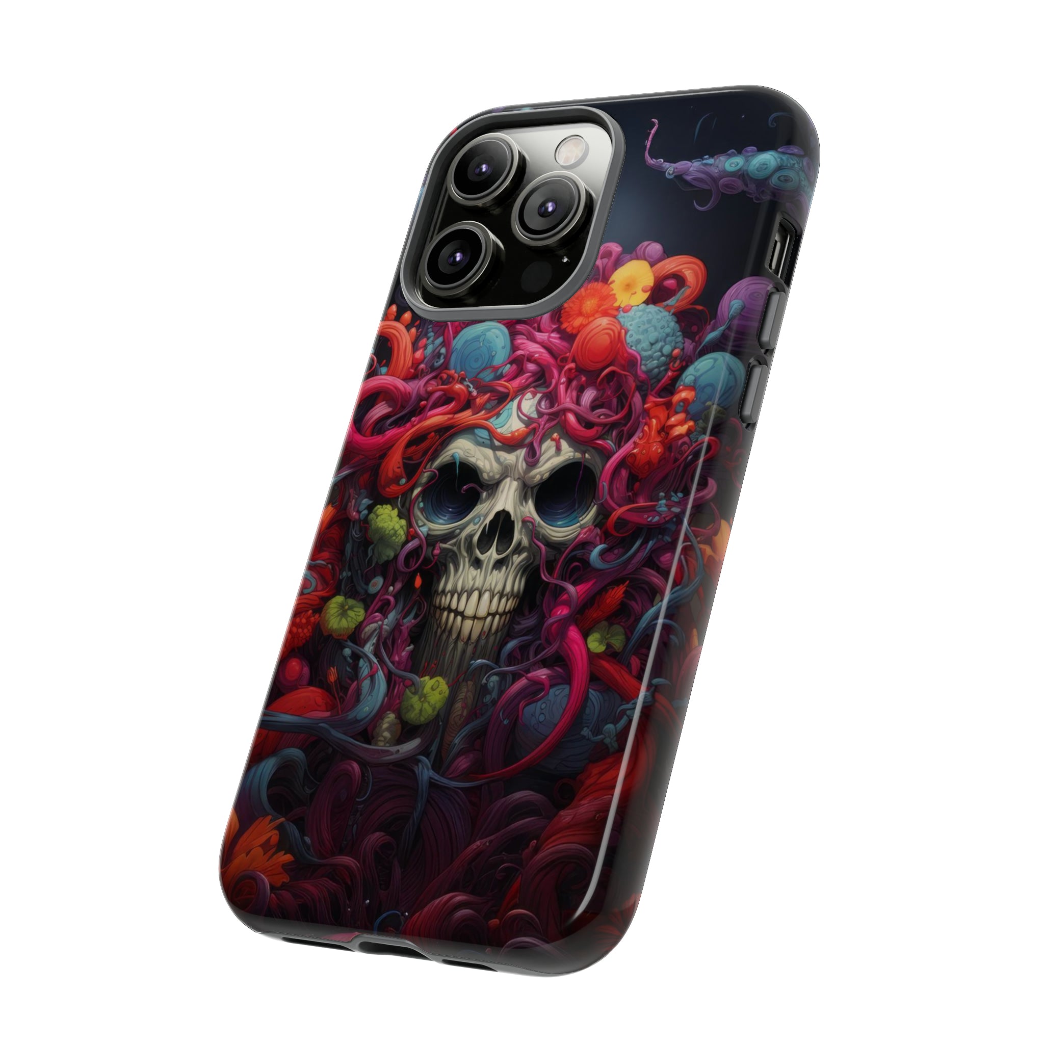 Psychedelic Skull & Tentacles Phone Case   