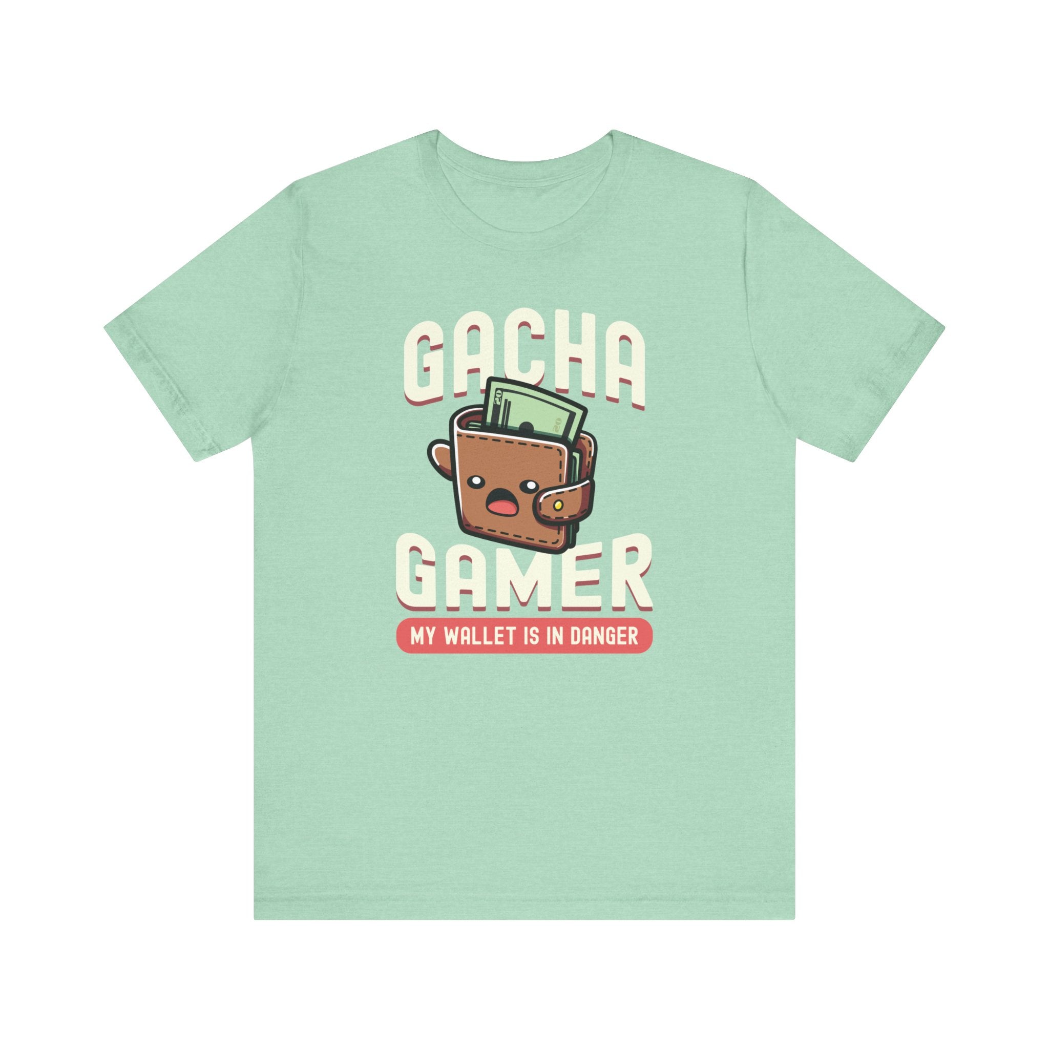 Unisex Gacha Gamer My Wallet is in Trouble T Shirt Heather Mint S 