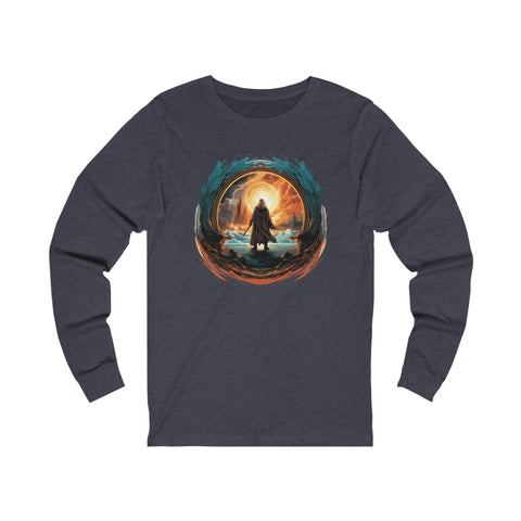 Unisex Wizard Portal Long Sleeve T Shirt S Heather Navy 