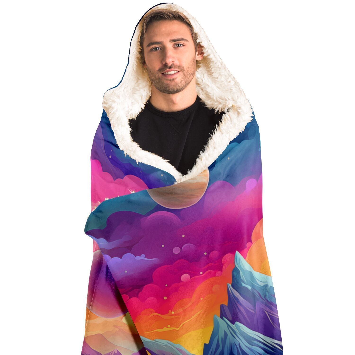 Dreamy Mountainscape Hooded Blanket   