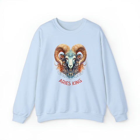 Mens Aries King Sweatshirt S Light Blue 