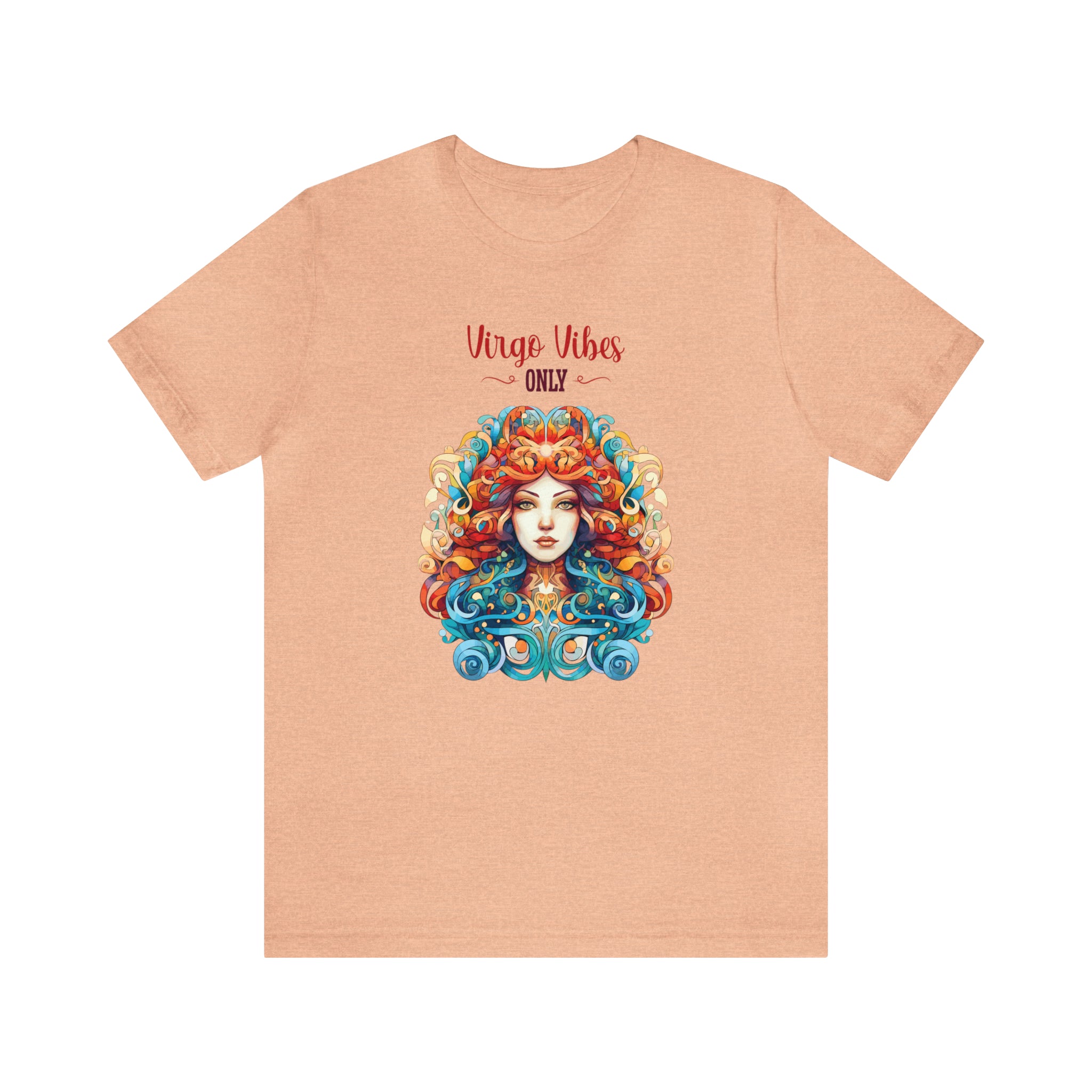 Unisex Virgo Vibes T Shirt Heather Peach S 