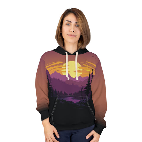 Unisex Sunset Wolf All Over Print Hoodie   