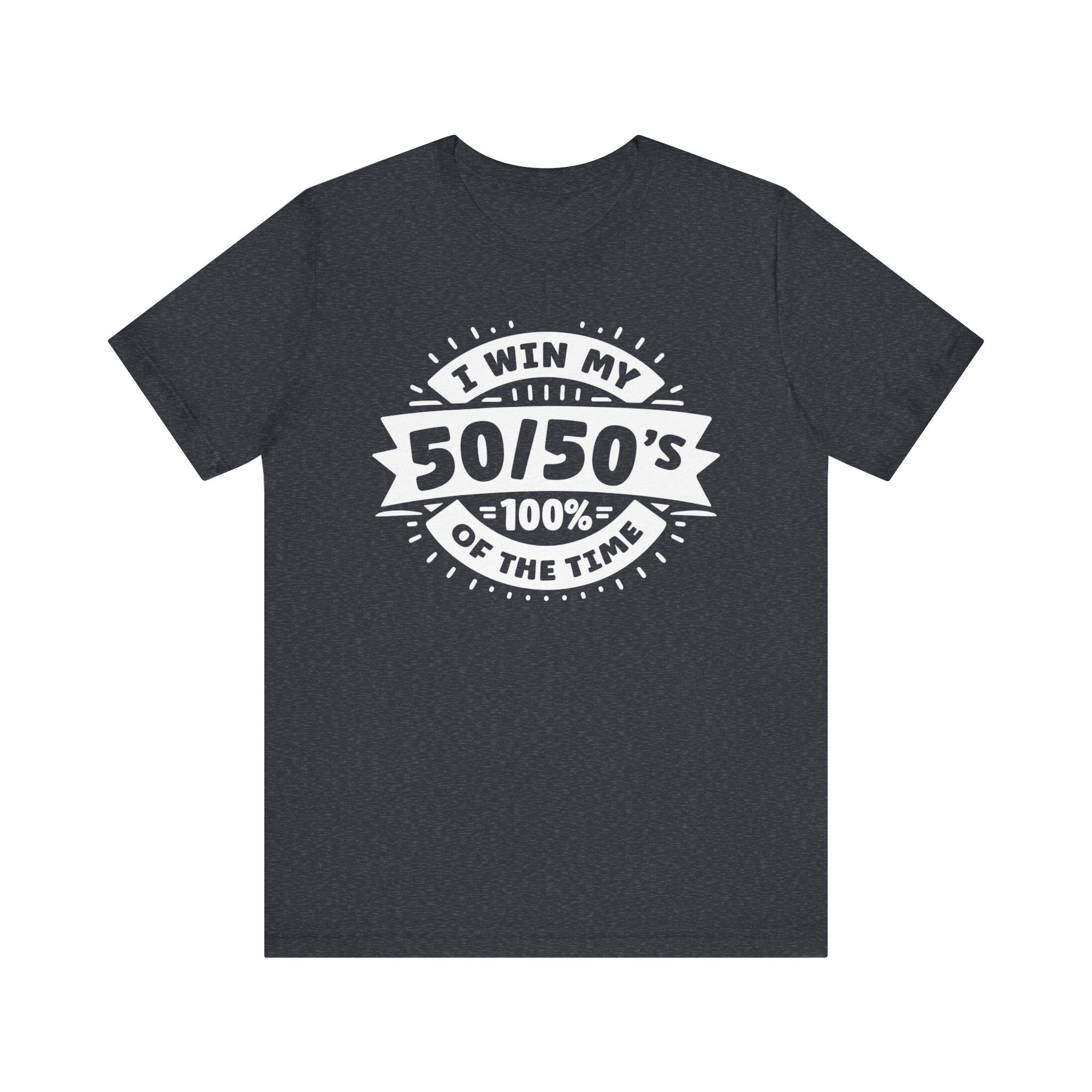 Unisex Gacha 50 50 Winner T Shirt Heather Navy S 