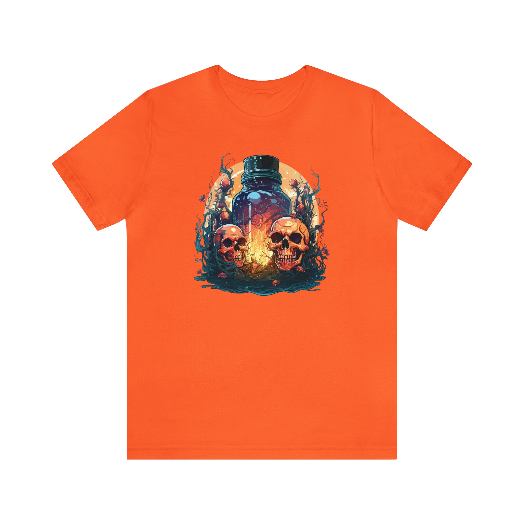 Unisex Magic Potion & Skulls T Shirt Orange S 