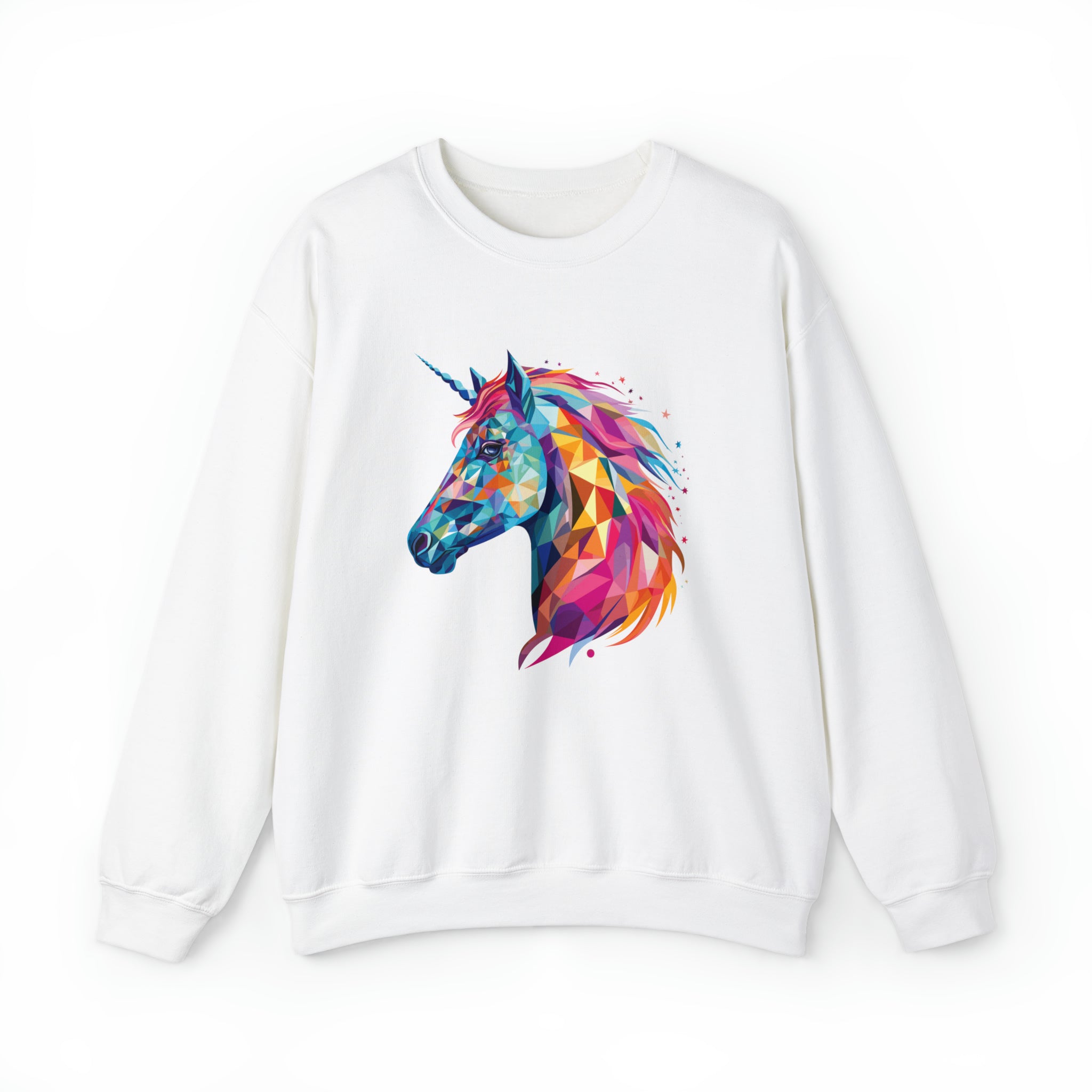 Unisex Crystallized Unicorn Mane Sweatshirt S White 