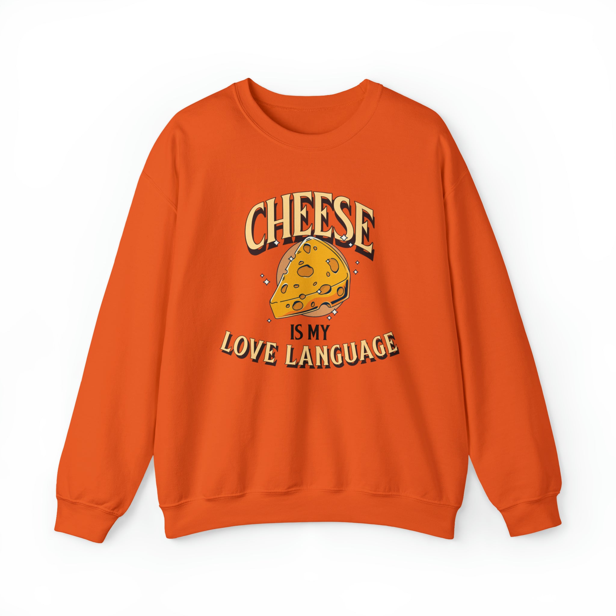 Unisex Cheese is My Love Language Sweatshirt S Orange 