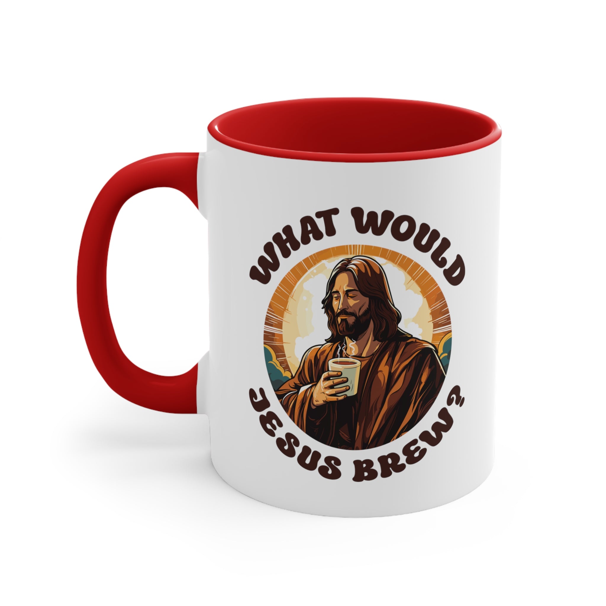 11oz What Would Jesus Brew Coffee Mug 11oz Red 