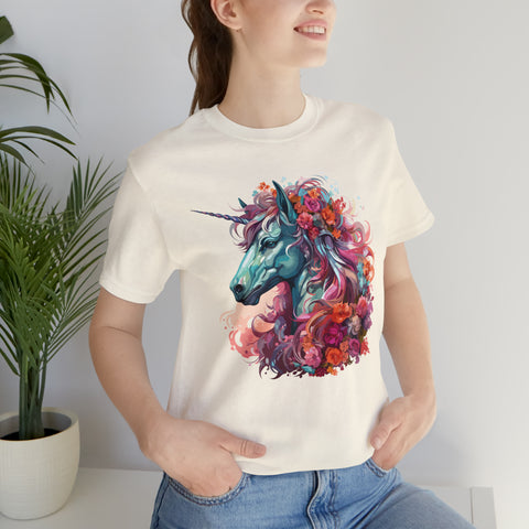 Unisex Unicorn Flowers T Shirt   