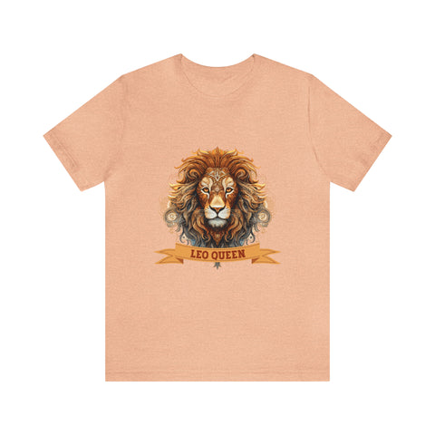 Womens Leo Queen T Shirt Heather Peach S 