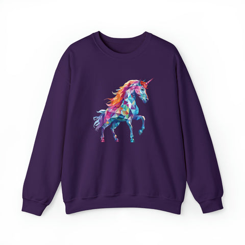 Unisex Crystallized Unicorn Sweatshirt S Purple 