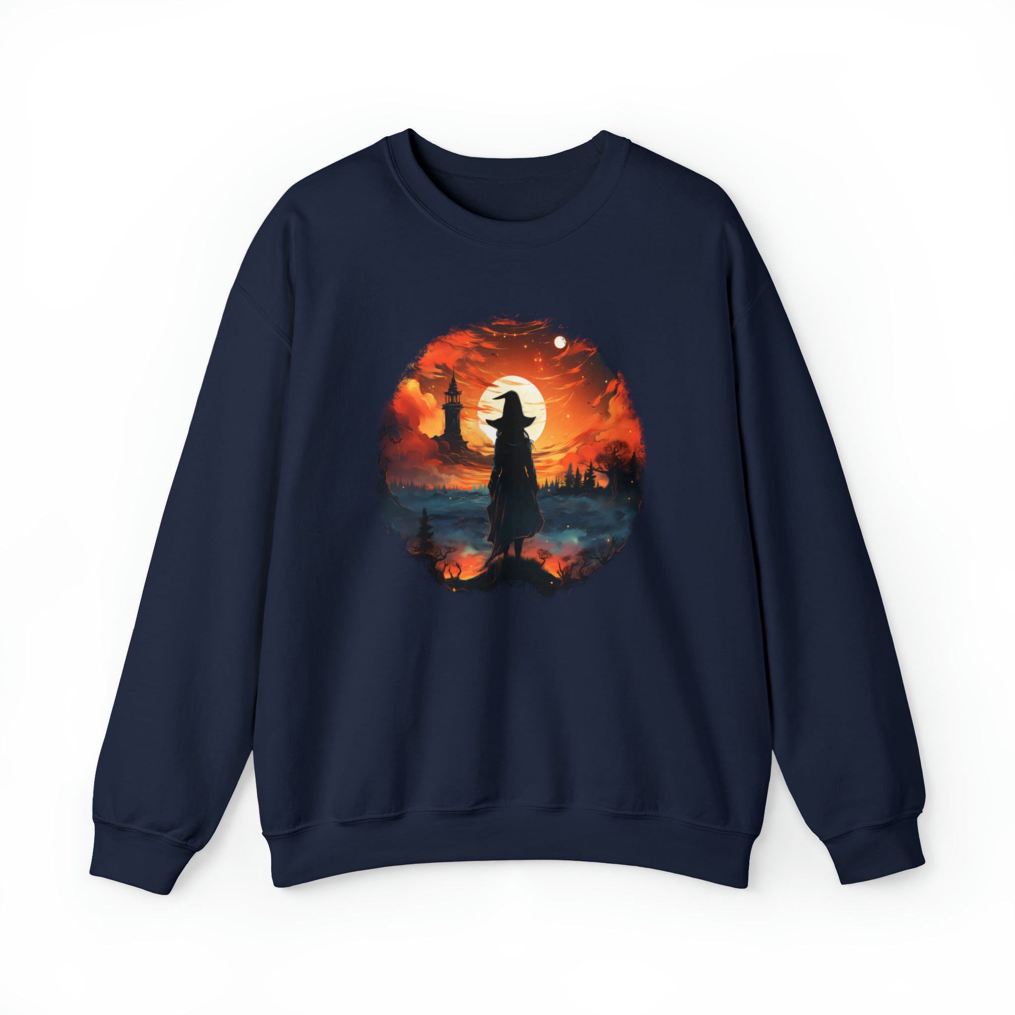 Unisex Witch Silhouette Sweatshirt S Navy 