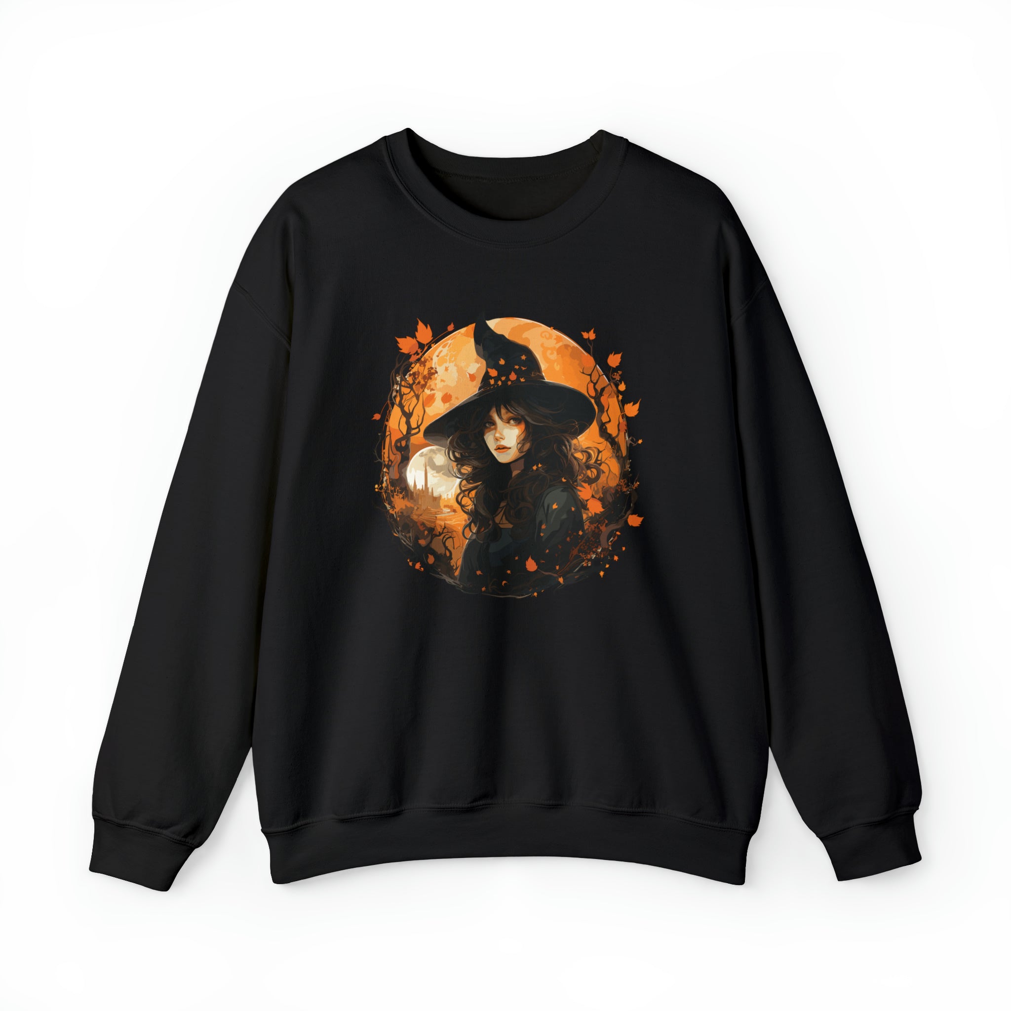 Unisex Autumn Witch Sweatshirt S Black 