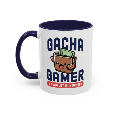 11oz My Wallet is in Danger Gacha Gamer Coffee Mug 11oz Navy