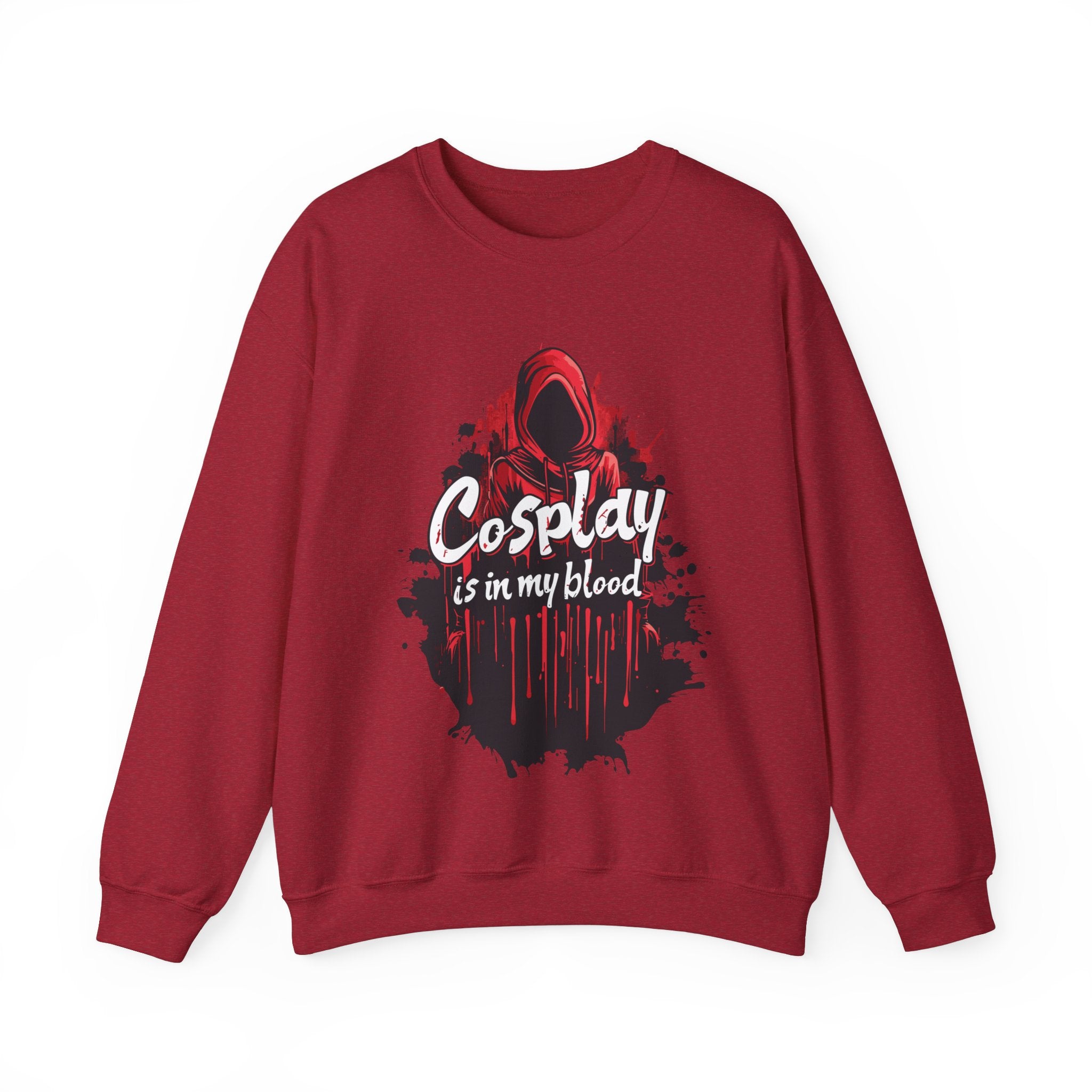 Unisex Cosplay is in my Blood Sweatshirt S Antique Cherry Red 