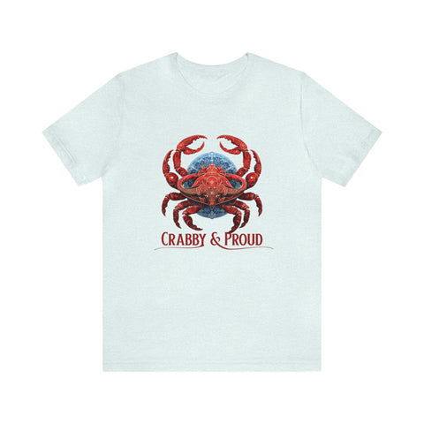 Unisex Cancer Crab T Shirt Heather Ice Blue S 