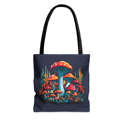 Orange Mushroom Forest Tote Bag Small  