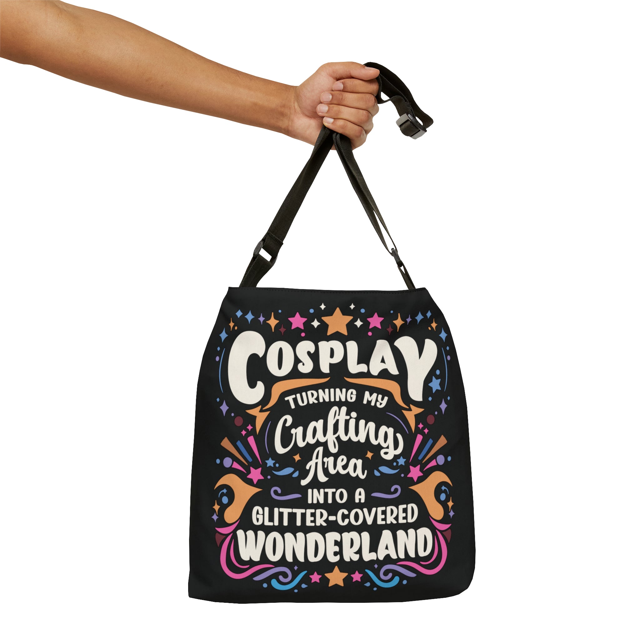 Cosplay Glitter-Covered Wonderland Adjustable Tote Bag   