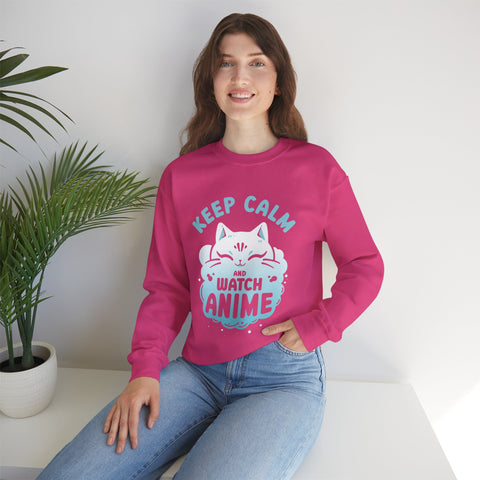 Unisex Keep Calm and Watch Anime Sweatshirt   