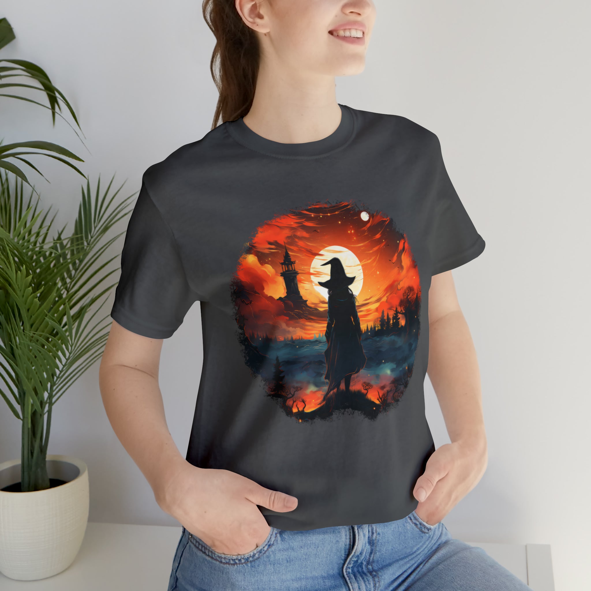 Unisex Witch Silhouette T Shirt   