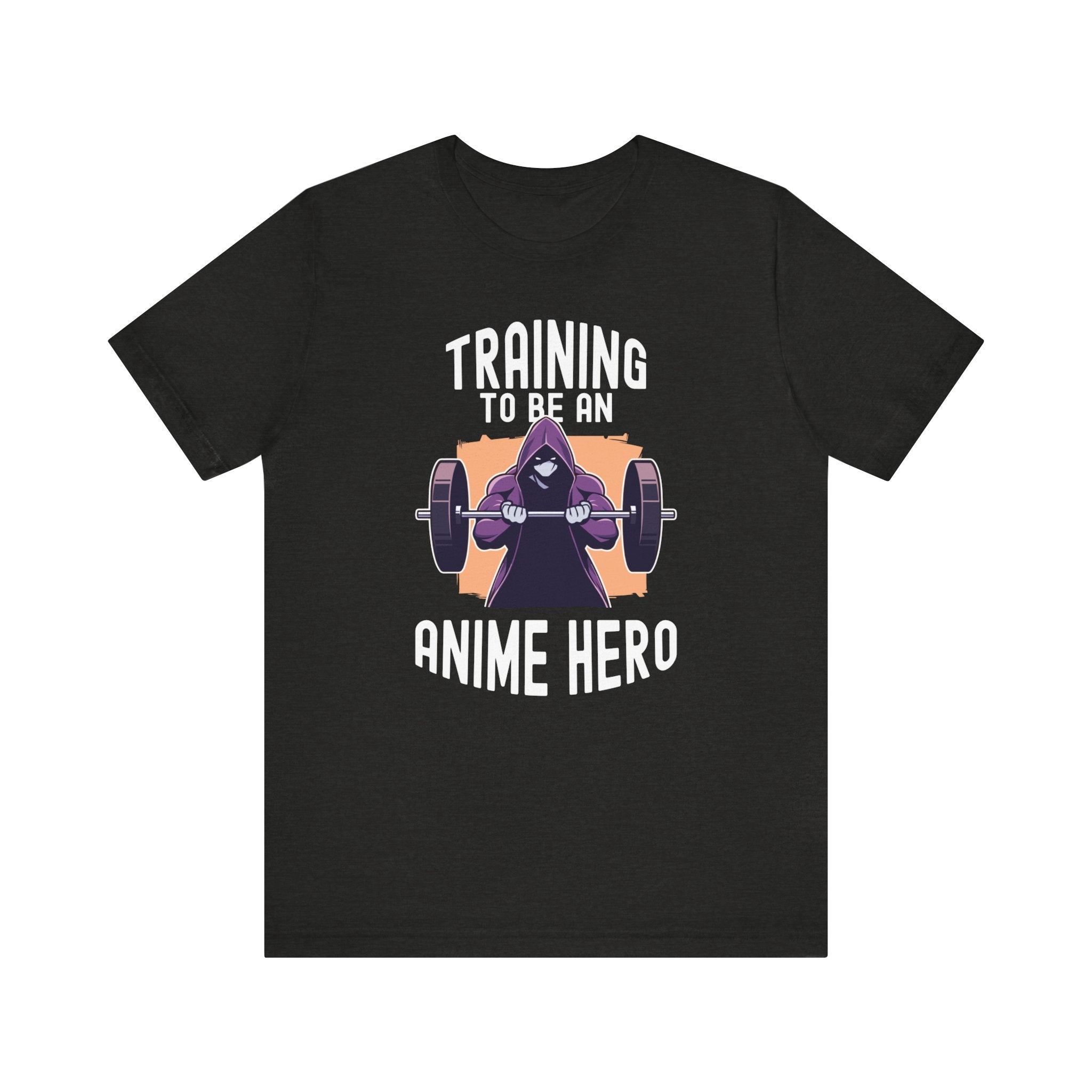 Unisex Training to Be an Anime Hero T Shirt Black Heather S 