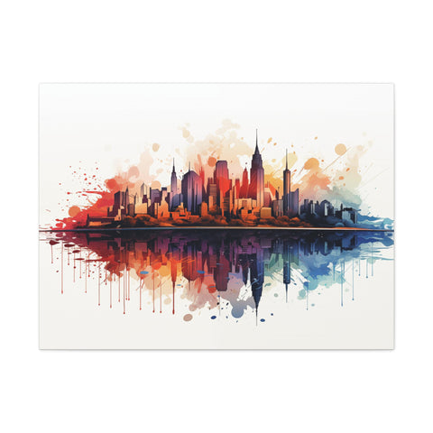 Skyline Reflections Wall Art 40″ x 30″ 1.25" 