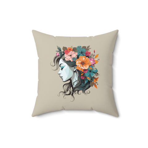 Flower Woman Pillow   