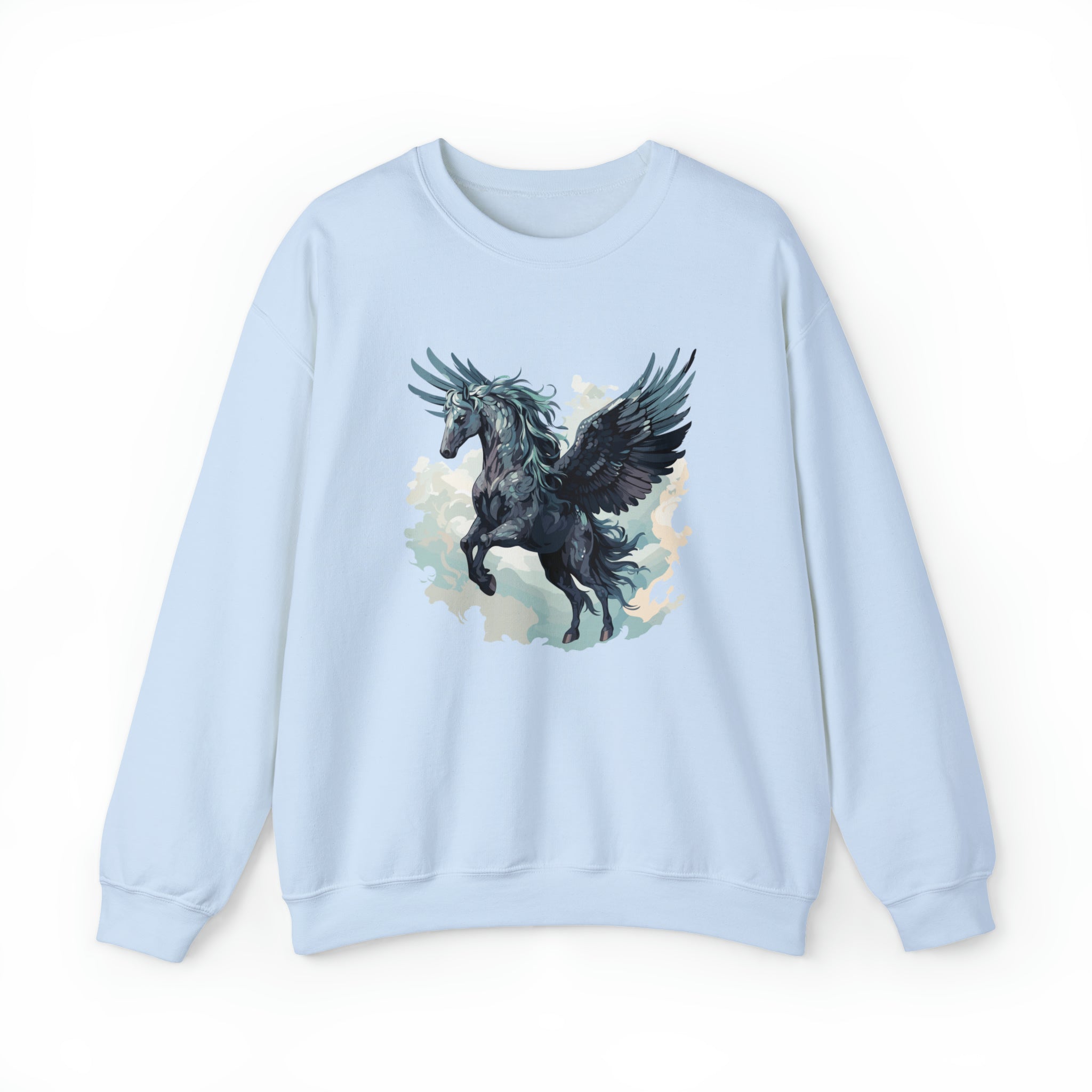 Unisex Majestic Pegasus Sweatshirt S Light Blue 