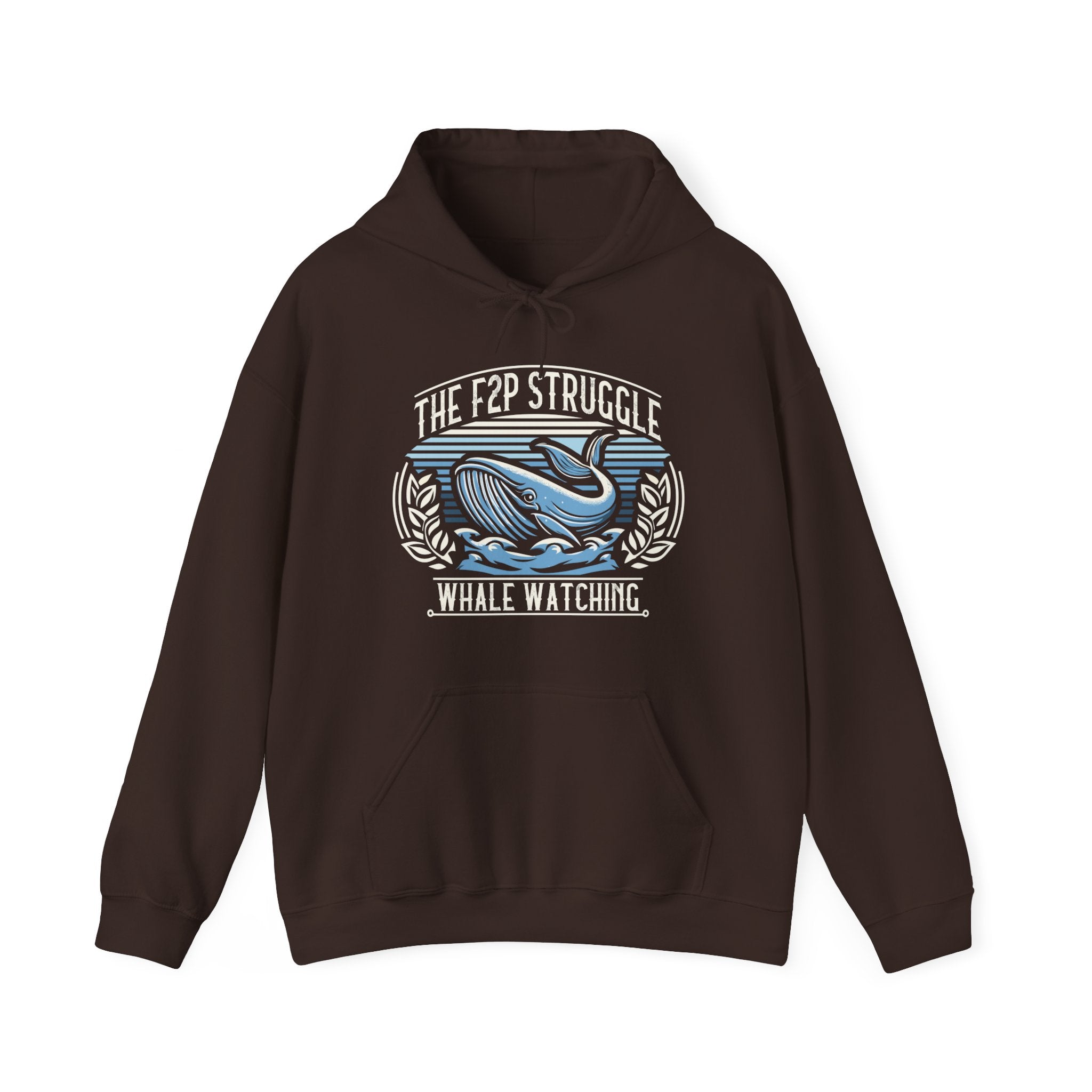 Unisex F2P Struggle Whale Watching Hoodie Dark Chocolate S 