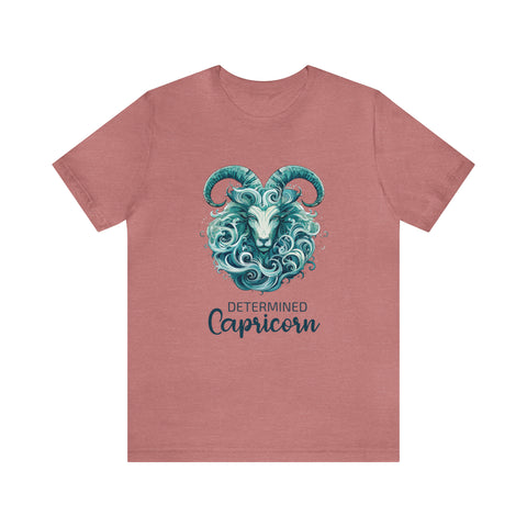 Unisex Capricorn Goat T Shirt Heather Mauve S 