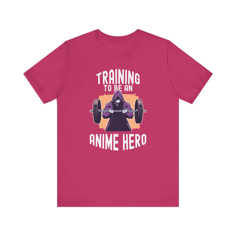 Unisex Training to Be an Anime Hero T Shirt Berry S 