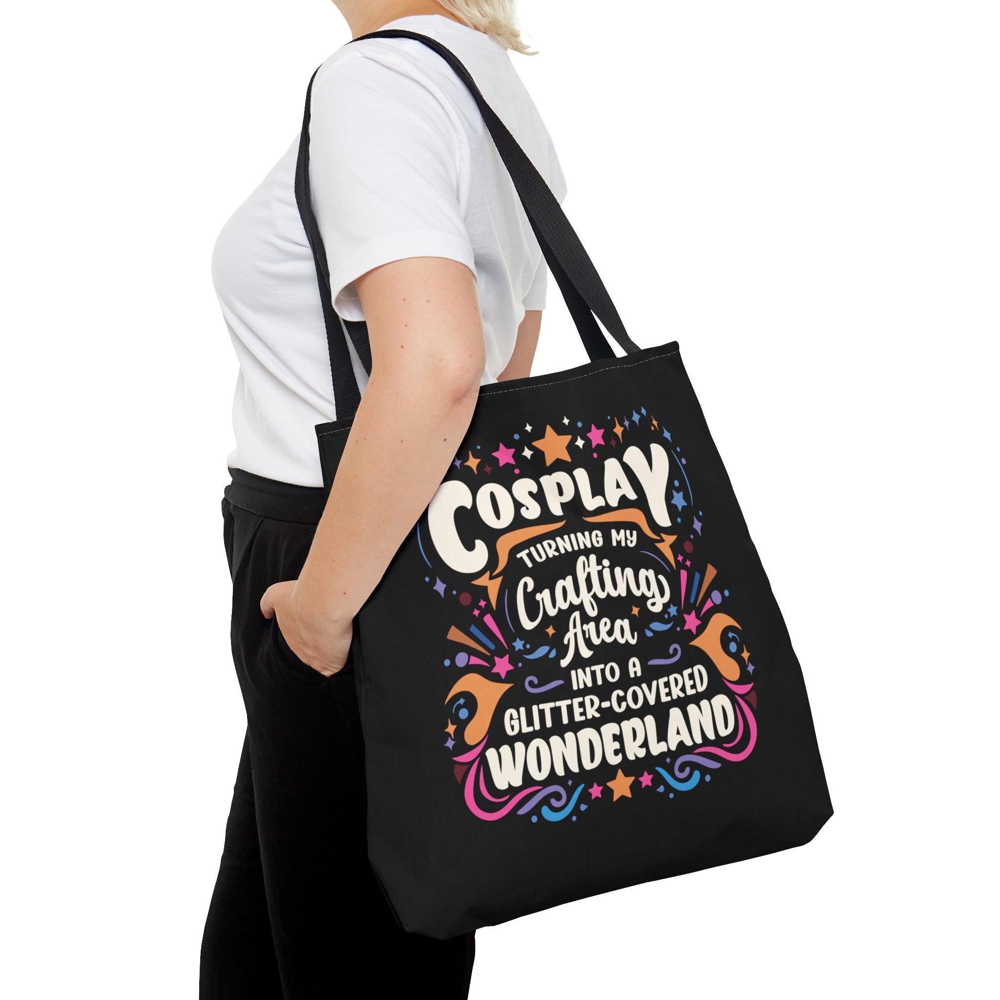 Cosplay Glitter-Covered Wonderland Tote Bag   