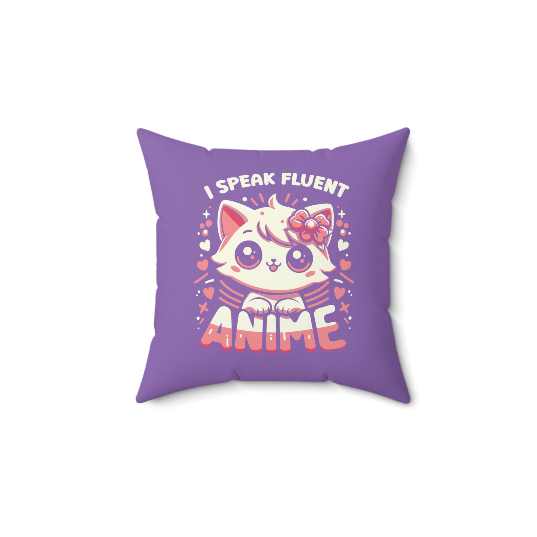 I Speak Fluent Anime Cute Cat Pillow   