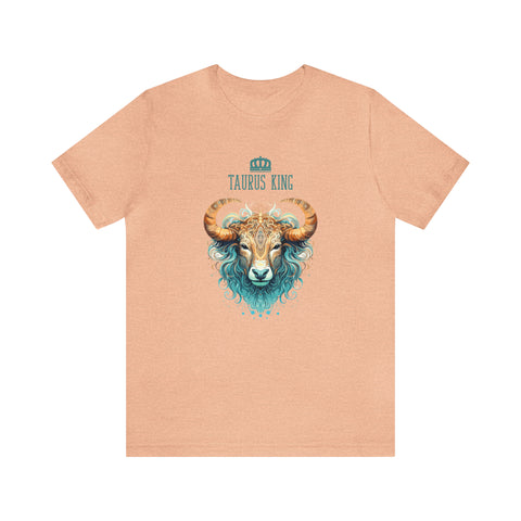 Mens Taurus King T Shirt Heather Peach S 