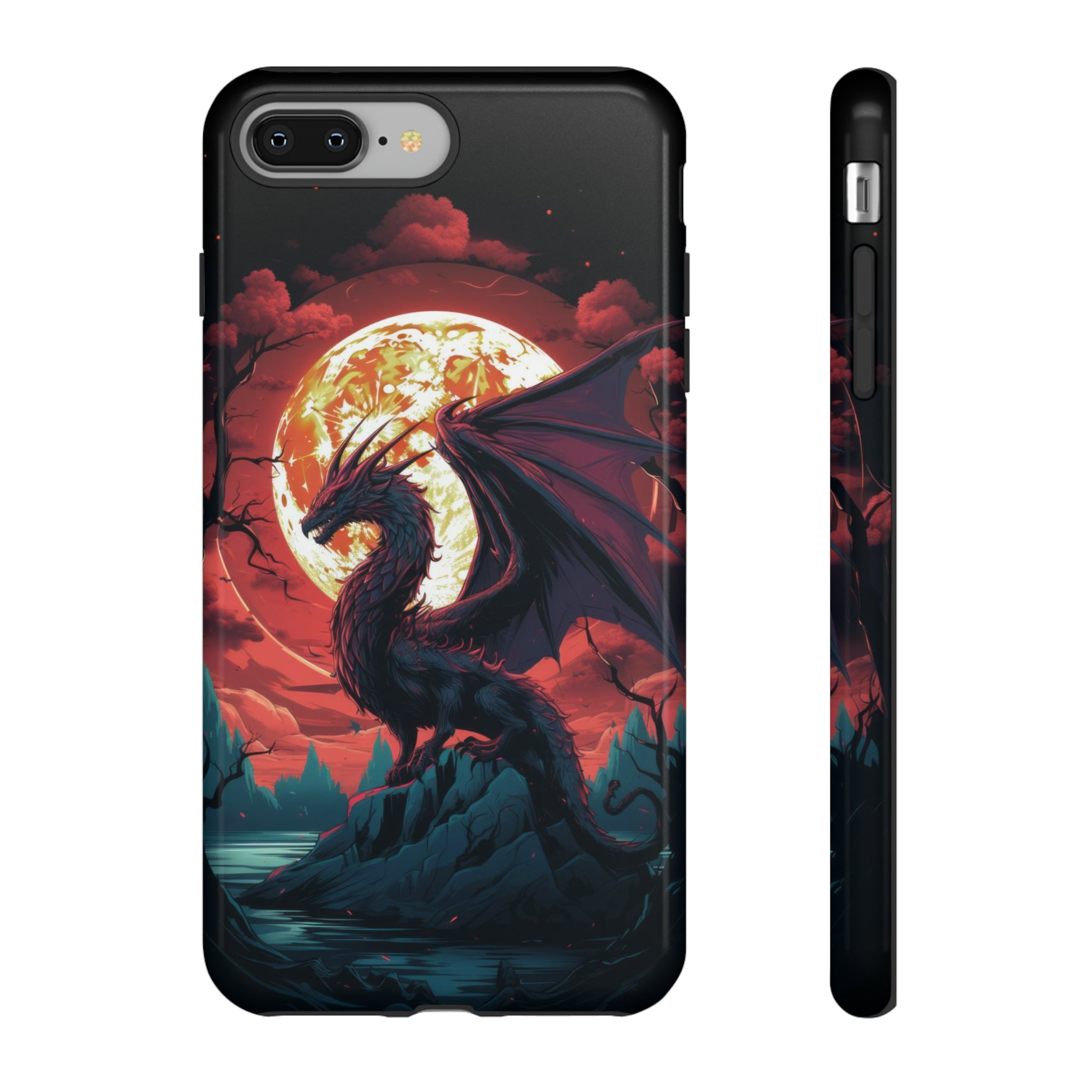 Dragon Fiery Moonlight Phone Case iPhone 8 Plus Glossy 