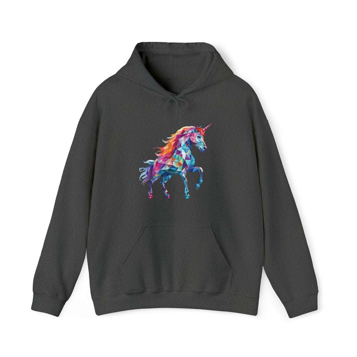 Unisex Crystallized Unicorn Hoodie Dark Heather S 