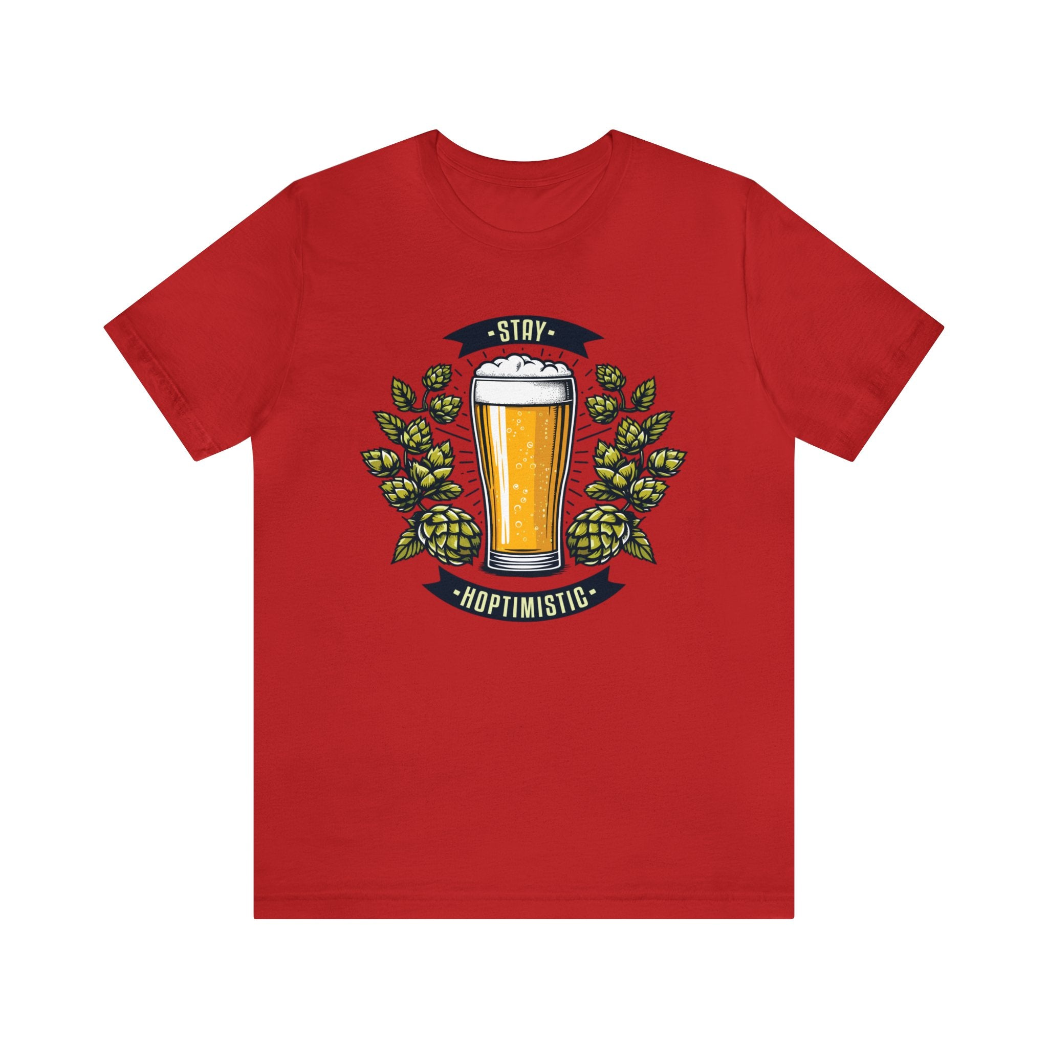 Unisex Stay Hoptimistic T Shirt Red S 