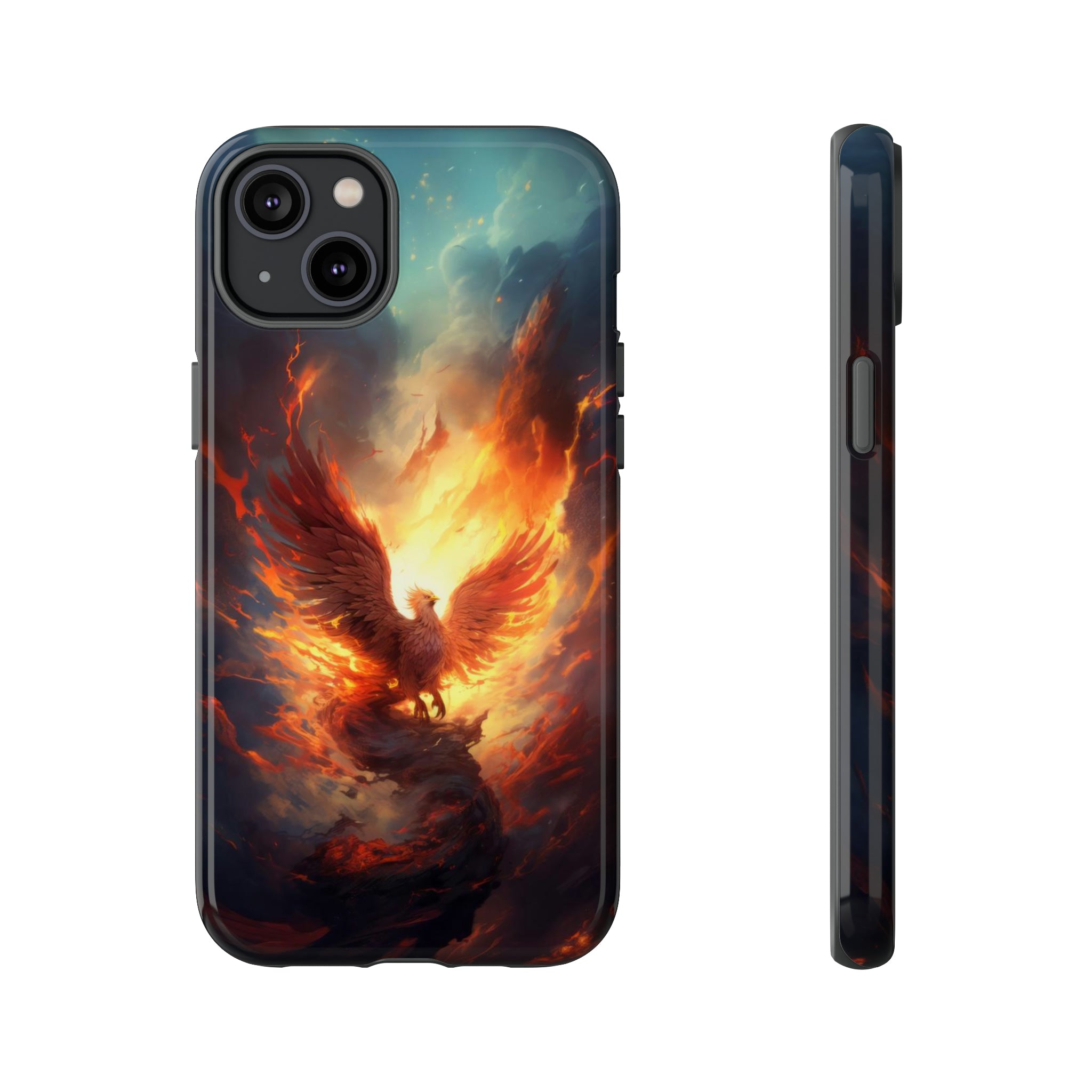 Phoenix in the Clouds Phone Case iPhone 14 Plus Glossy 