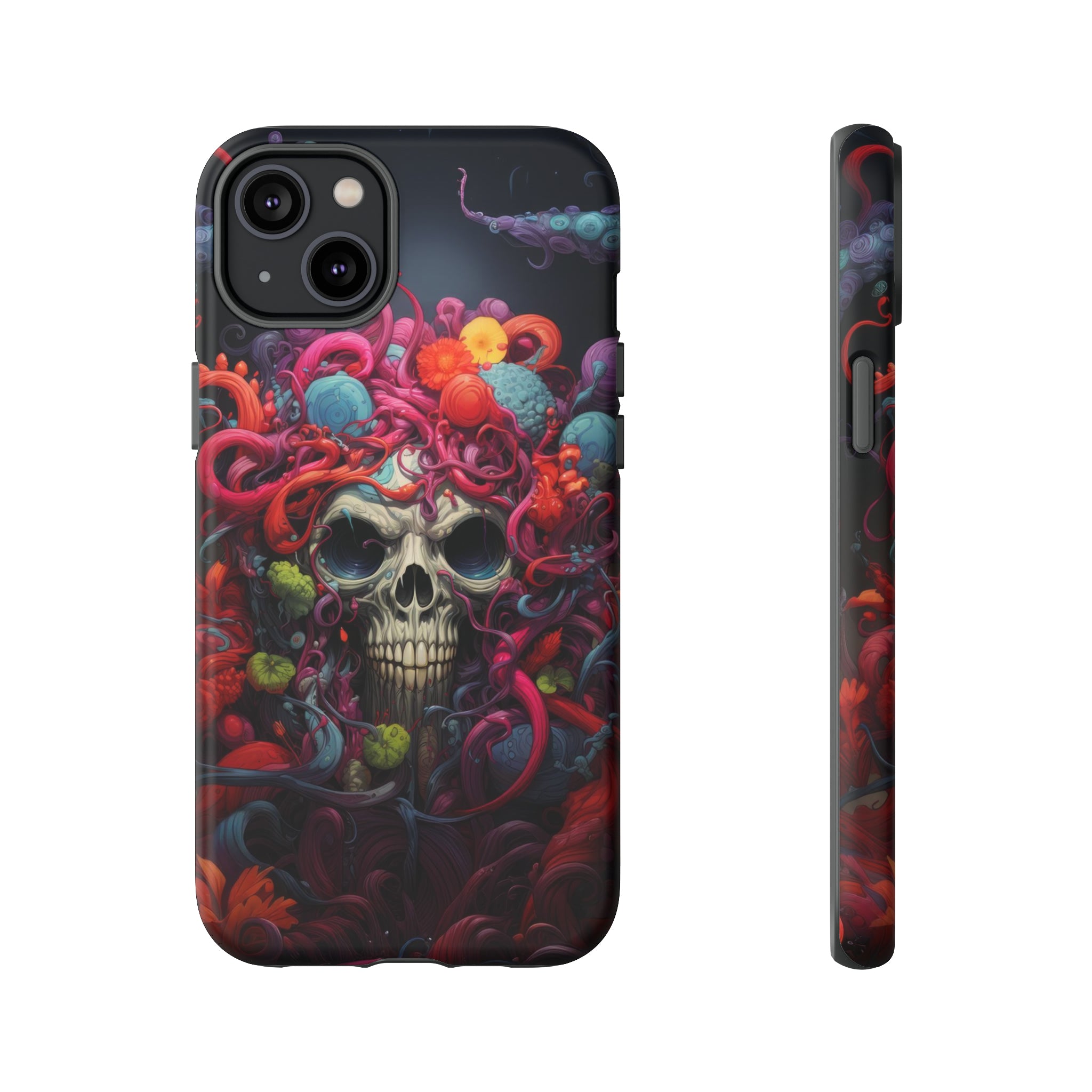 Psychedelic Skull & Tentacles Phone Case iPhone 14 Plus Matte 