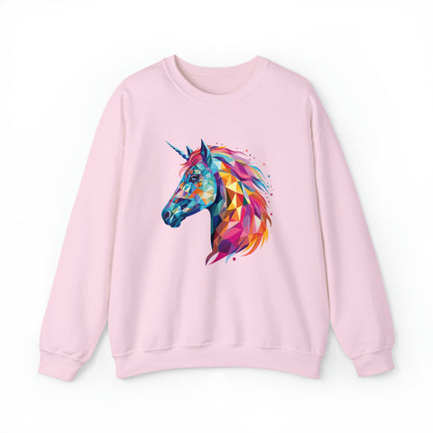 Unisex Crystallized Unicorn Mane Sweatshirt S Light Pink 